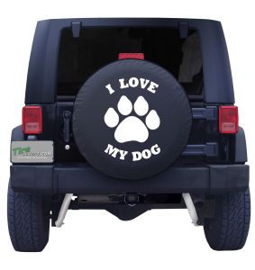 I Love my Dog Jeep Tire Cover Front