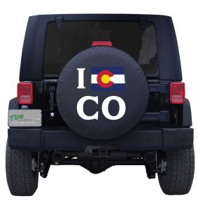 I Love Colorado State Flag Tire Cover 