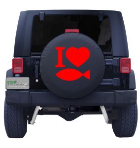 I Love Fishing Tire Cover 