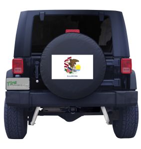 Illinois State Flag Tire Cover Front