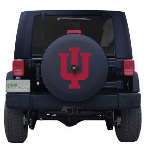 Indiana Univeristy Spare Tire Cover Black Vinyl Front