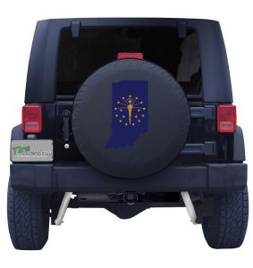 Indiana State Outline Flag Tire Cover