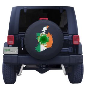Irish Country Flag and Clover Tire Cover Front