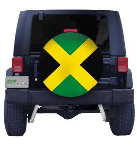 Jamaican Flag Closeup Tire Cover