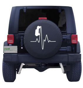 Jeep White Heart Rate Tire Cover 