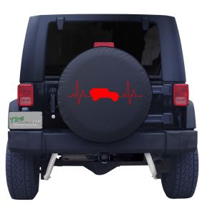 Jeep Red Heart Rate Tire Cover 