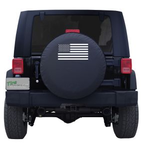 Jeep Wrangler American Flag Above All Custom Spare Tire Cover