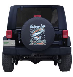 Jeep Wrangler Trout Fishing Life Spare Tire Cover