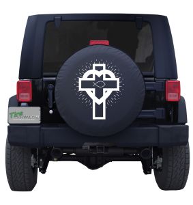 Cross with Heart and Fish Tire Cover 