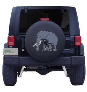 Jungle Elephant Tire Cover Front