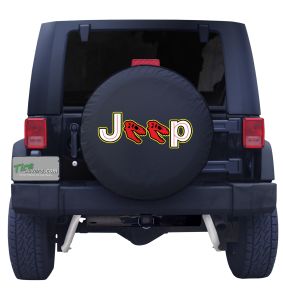 Jeep Dinosaur Skull Red Tire Cover