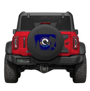 Kentucky State Flag Bigfoot in the Woods Tire Cover