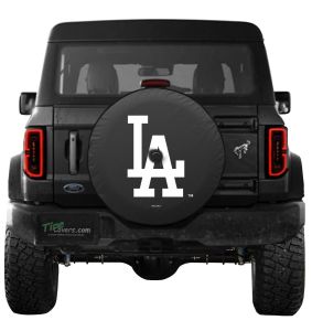 Los Angeles Dodgers MLB Ford Bronco Spare Tire Cover Logo on Black or White Vinyl