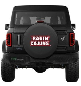 University of Louisiana at Lafayette Spare Tire Cover Black Vinyl Front