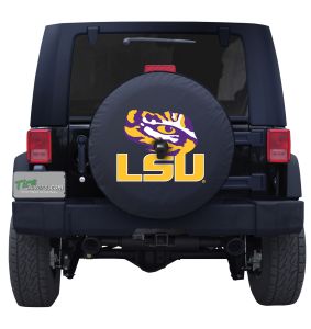 Louisiana State University Tire Cover with Tigers Logo on Black or White Vinyl