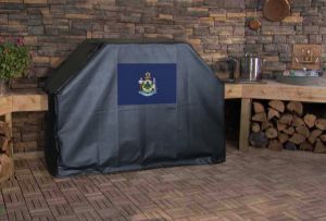Maine State Flag Logo Grill Cover
