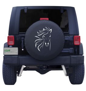 Horse Head Outline Tire Cover 