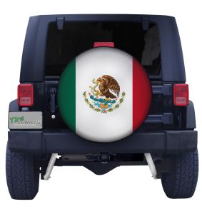 Mexican Flag Closeup Tire Cover Front