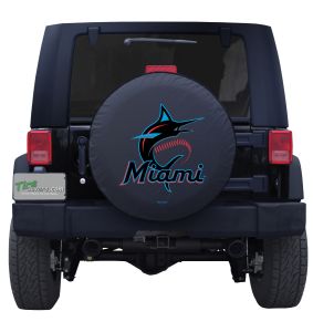 Miami Marlins MLB Jeep Spare Tire Cover Logo on Black or White Vinyl