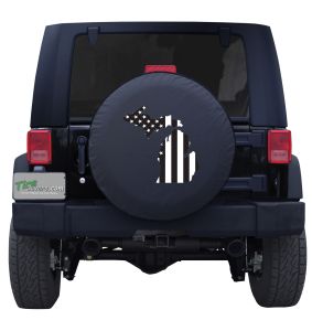 Michigan American Flag Black & White Tire Cover 
