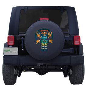 Michigan State Flag Punisher Skull Tire Cover 