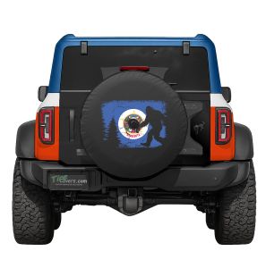 Minnesota State Flag Bigfoot in the Woods Tire Cover