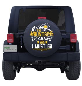 The Mountains Are Calling Tire Cover with Sunshine