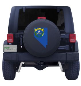 Nevada State Outline Flag Tire Cover
