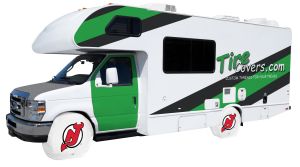 New Jersey Devils Logo RV Tire Shade Cover 