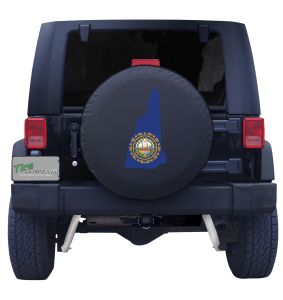 New Hampshire State Outline Flag Tire Cover