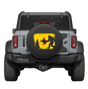 New Mexico Flag Bigfoot in the Woods Tire Cover