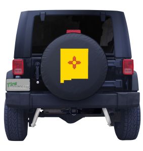 New Mexico State Outline Flag Tire Cover
