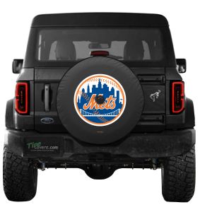 New York Mets MLB Ford Bronco Spare Tire Cover Logo on Black or White Vinyl