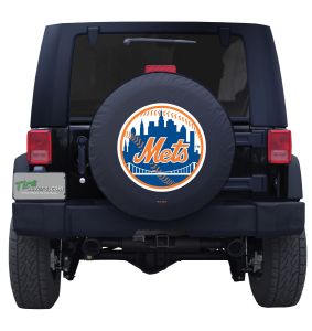 New York Mets MLB Jeep Spare Tire Cover Logo on Black or White Vinyl