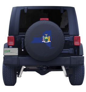 New York State Outline Flag Tire Cover
