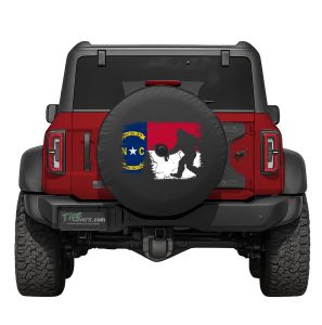 North Carolina Flag Bigfoot in the Woods Tire Cover