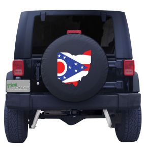 Ohio State Outline Flag Tire Cover