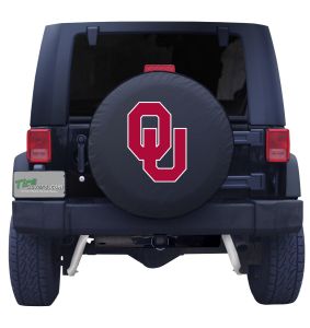 University of Oklahoma Spare Tire Cover Black Vinyl Front
