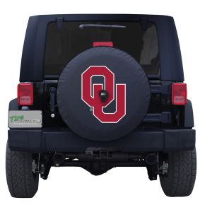 University of Oklahoma Spare Tire Cover Black Vinyl Front