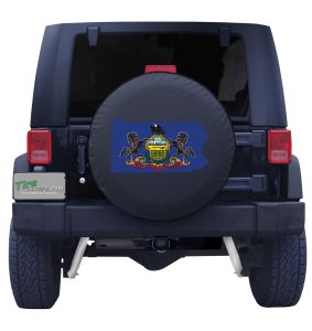  Pennsylvania State Outline Flag Tire Cover