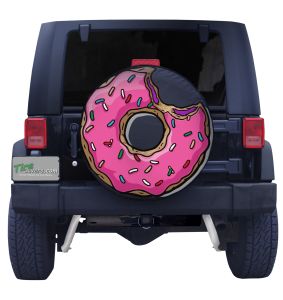 Pink Jelly Sprinkle Doughnut Tire Cover Front
