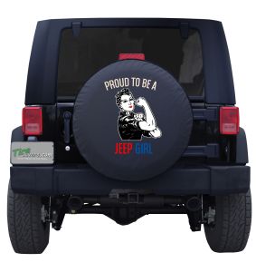 Proud to Be a Jeep Girl Rosie the Riveter Custom Tire Cover