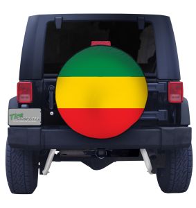 Rastafarian Flag Closeup Tire Cover
