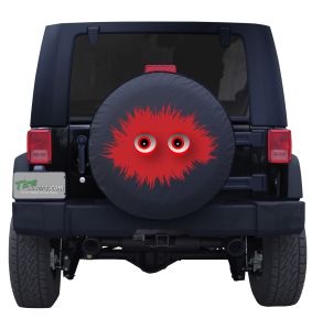 Red Fuzzy Monster Tire Cover 