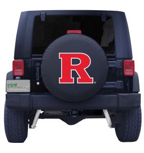 Rutgers University Spare Tire Cover Black Vinyl Front