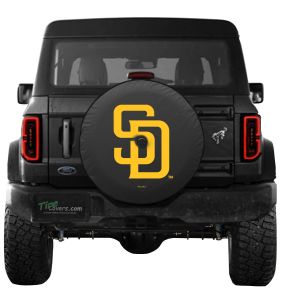 San Diego Padres MLB Ford Bronco Spare Tire Cover Logo on Black or White Vinyl