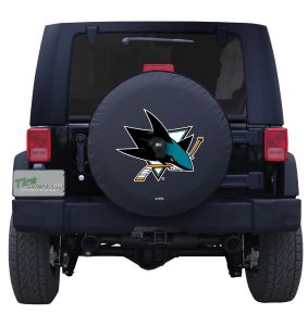 San Jose Sharks Logo Black Spare Tire Cover Front