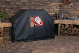 Santa and Rudolph Custom Grill Cover
