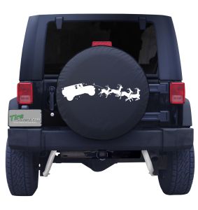 Santa's Jeep Sleigh Tire Cover Front