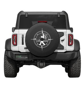 Ford Bronco Sasquatch American Flag Compass Tire Cover